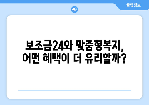 복지멤버십 보조금24 혜택과 맞춤형복지 비교하기