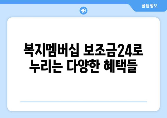 복지멤버십 보조금24 신청하고 맞춤형 복지 혜택 받기