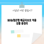 NH농협은행 예금자보호 적용 상품 총정리