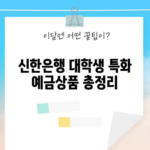 신한은행 대학생 특화 예금상품 총정리