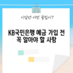 KB국민은행 예금 가입 전 꼭 알아야 할 사항