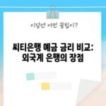 씨티은행 예금 금리 비교: 외국계 은행의 장점