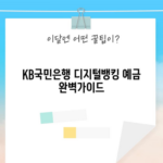 KB국민은행 디지털뱅킹 예금 완벽가이드