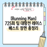 [Running Man] 725회 팀 대항전 레이스 베스트 장면 총정리