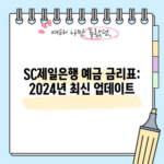 SC제일은행 예금 금리표: 2024년 최신 업데이트