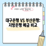 대구은행 VS 부산은행: 지방은행 예금 비교