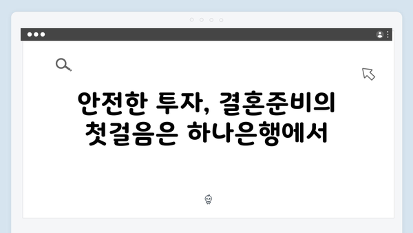 하나은행 결혼준비 커플 맞춤 예금 상품