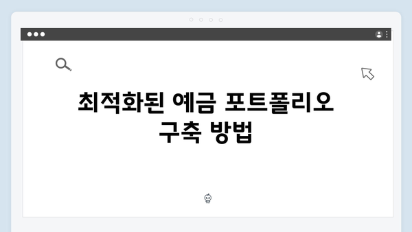 우리은행 예금 포트폴리오 최적화 전략