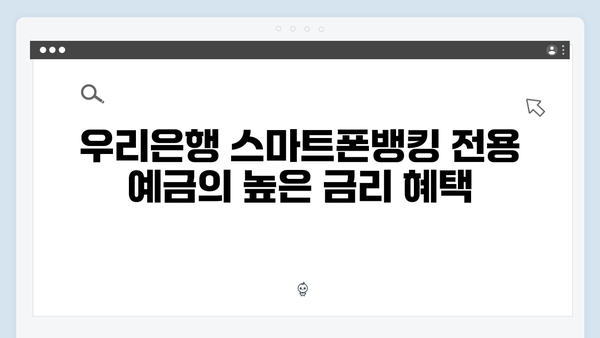 우리은행 스마트폰뱅킹 전용 예금 특징