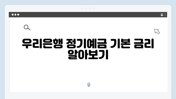 우리은행 정기예금 금리 총정리: 최신 우대금리 혜택까지