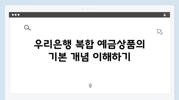 우리은행 복합 예금상품 특징과 혜택