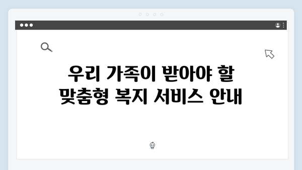 맞춤형급여안내로 찾는 우리 가족 맞춤형 복지서비스