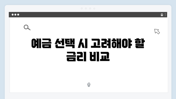 우리은행 예금상품 특징과 선택 기준