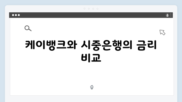 케이뱅크 예금 금리 분석: 시중은행과 비교해보니