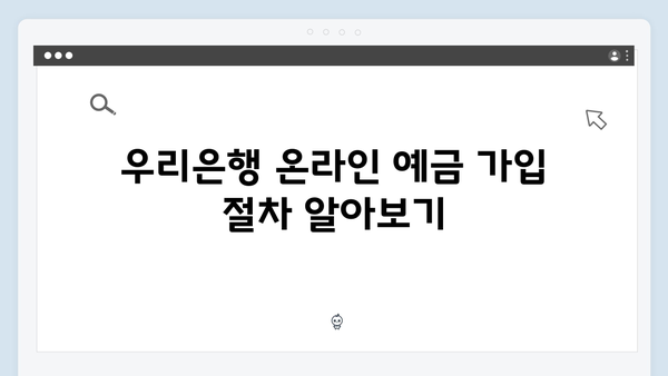 우리은행 온라인 예금 가입방법과 혜택