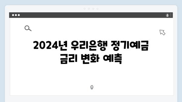 우리은행 정기예금 금리 분석: 2024년 최신 현황