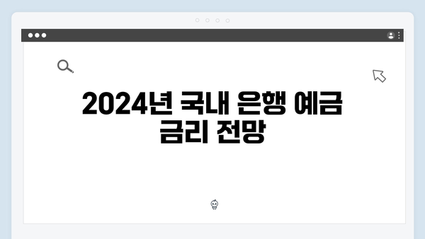 국내 은행 예금 금리 트렌드 2024