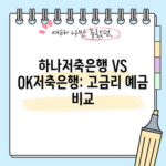 하나저축은행 VS OK저축은행: 고금리 예금 비교