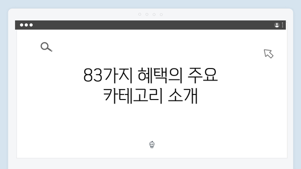 복지멤버십으로 받을 수 있는 혜택 83가지 완벽정리