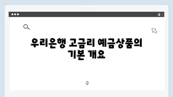 우리은행 고금리 예금상품 완벽가이드