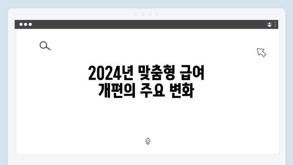 2024년 달라진 맞춤형급여안내! 이것만은 꼭 체크하세요