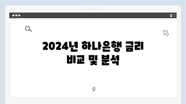 하나은행 예금 상품 특징과 금리 비교 분석 (2024년 기준)