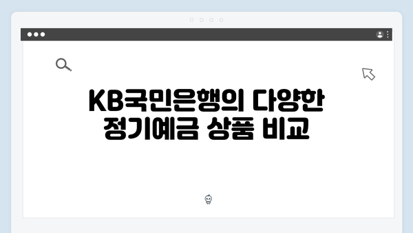 KB국민은행 정기예금 비교 분석: 2024년 고금리 상품 추천