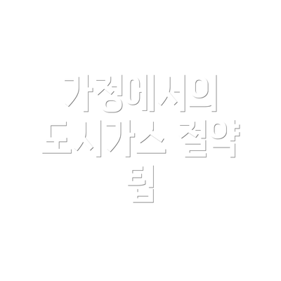 가정에서의 도시가스 절약 팁