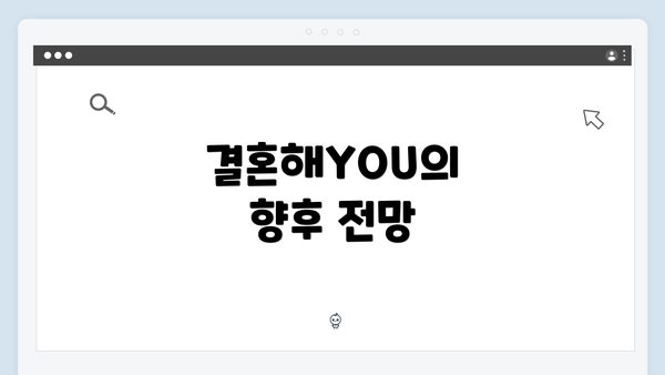 결혼해YOU의 향후 전망