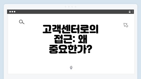 고객센터로의 접근: 왜 중요한가?