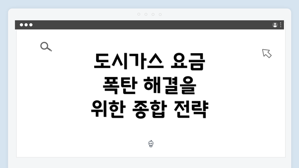 도시가스 요금 폭탄 해결을 위한 종합 전략