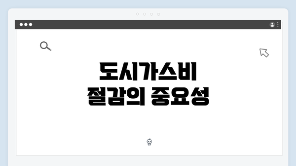 도시가스비 절감의 중요성