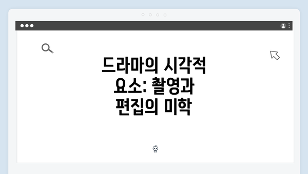 드라마의 시각적 요소: 촬영과 편집의 미학