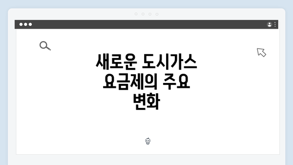 새로운 도시가스 요금제의 주요 변화
