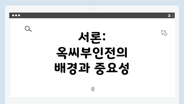 서론: 옥씨부인전의 배경과 중요성