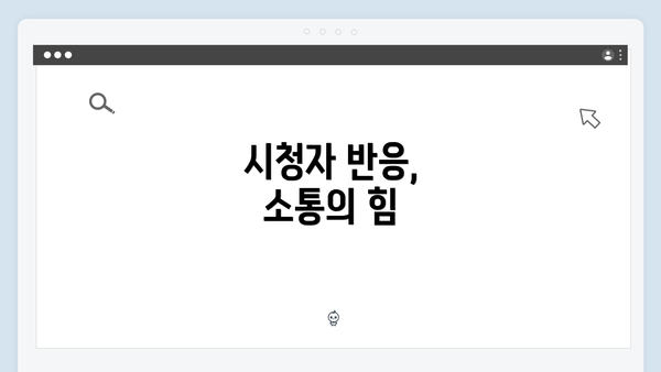 시청자 반응, 소통의 힘