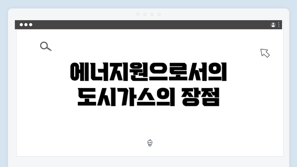 에너지원으로서의 도시가스의 장점