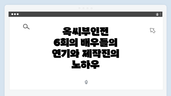 옥씨부인전 6회의 배우들의 연기와 제작진의 노하우