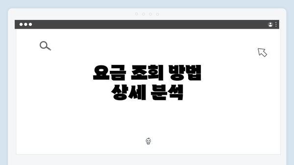 요금 조회 방법 상세 분석