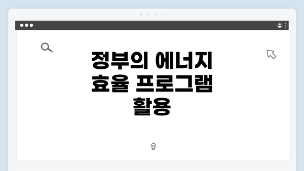 정부의 에너지 효율 프로그램 활용