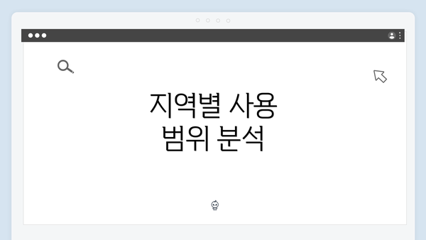 지역별 사용 범위 분석