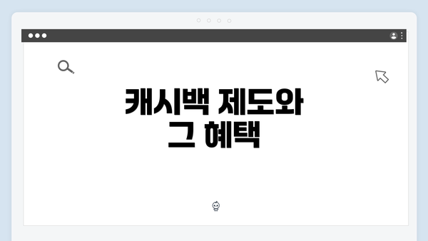 캐시백 제도와 그 혜택