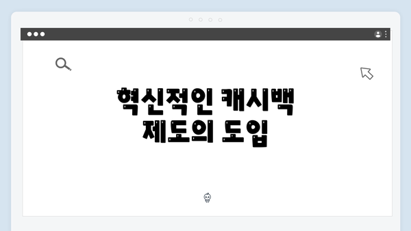 혁신적인 캐시백 제도의 도입