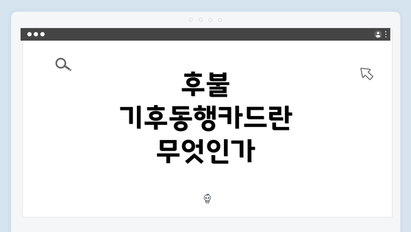 후불 기후동행카드란 무엇인가
