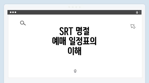 SRT 명절 예매 일정표의 이해