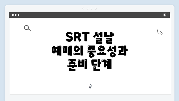 SRT 설날 예매의 중요성과 준비 단계