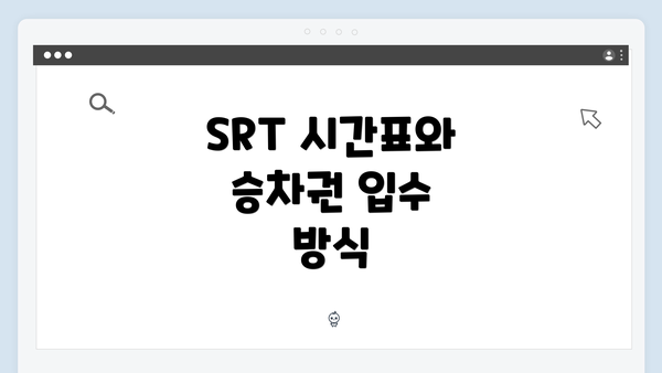 SRT 시간표와 승차권 입수 방식