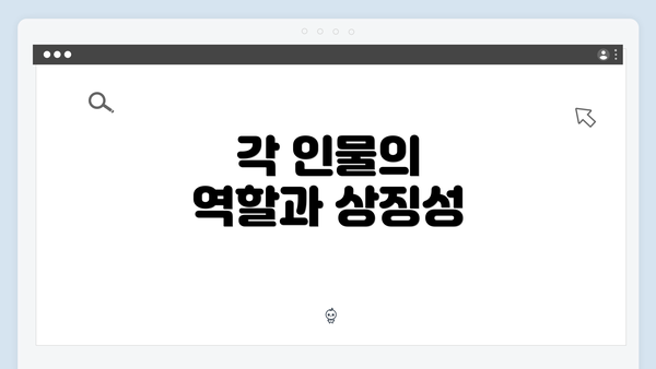 각 인물의 역할과 상징성