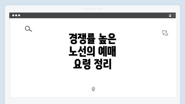 경쟁률 높은 노선의 예매 요령 정리
