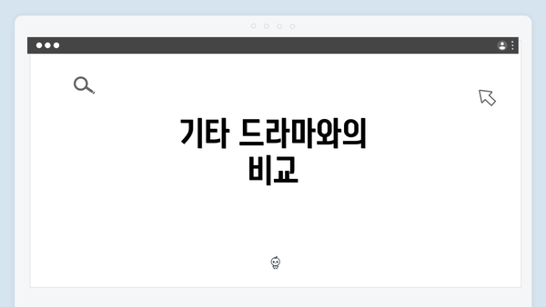 기타 드라마와의 비교